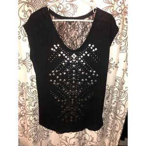 Express studded lace back tee shirt